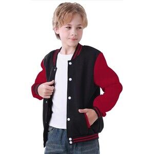 Kids Baseball Jacket Varsity Style Casual Fit Sport Boys Girls Team Size 6Y